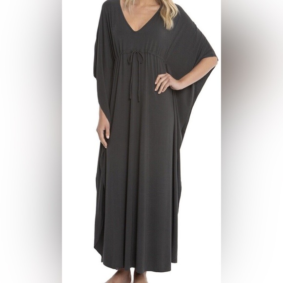 Barefoot Dreams Other - Barefoot Dreams Luxe Milk Jersey Paradise Cove Caftan L XL Carbon Grey NWT